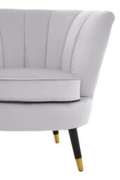 Orsina Loretta Velvet Chair With Black Wood & Gold Finish Legs in Grey - thumbnail 5