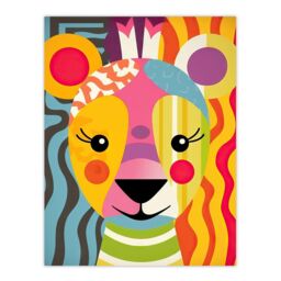 "Artery8 Wall Art Print Cute Zoo Animal Colourful Graphic Artwork Geometric Patterns & Shapes Kids Bedroom Painting Poster - Size: W18"" x H24""" - thumbnail 1