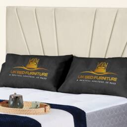UK Bed Furniture Sunrise Slatted Base Upholstered Bed with 48 Inch Headboard in Cream - Size: Single - thumbnail 2