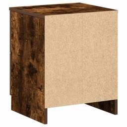 Berkfield Home Bedside Cabinet with 2 Drawers Smoked Oak 40x36x50 cm in Brown - Size: 40 x 36 x 50 cm - thumbnail 7