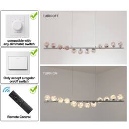 NIVOR 12 Round Glass LED Dimmable Linear Kitchen Island Pendant Light Chrome in Silver - thumbnail 3