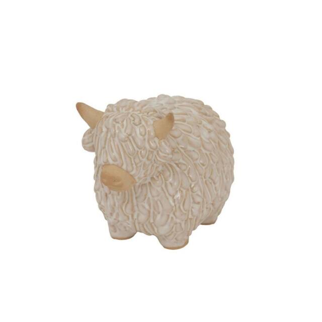 Lemon Pavilion Furniture and Decor Alora Highland Cow Christmas Decoration - L8xW14xH10 cm - White