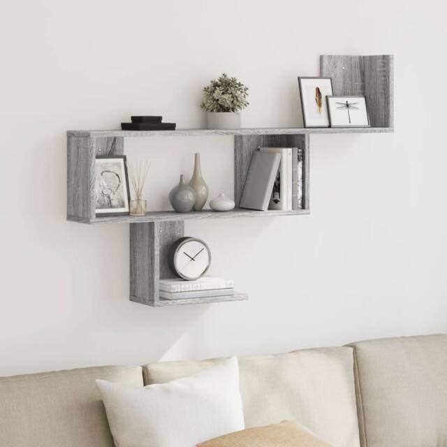 Berkfield Home Wall Shelf Grey Sonoma 100x15x70 cm Engineered Wood - Size: 100 x 15 x 70 cm - image 1