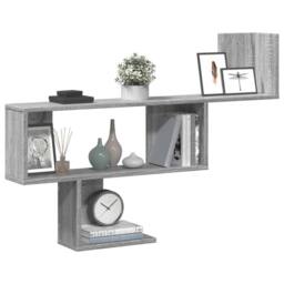 Berkfield Home Wall Shelf Grey Sonoma 100x15x70 cm Engineered Wood - Size: 100 x 15 x 70 cm - thumbnail 3