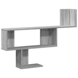 Berkfield Home Wall Shelf Grey Sonoma 100x15x70 cm Engineered Wood - Size: 100 x 15 x 70 cm - thumbnail 2