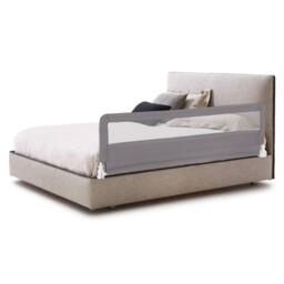 Costway Bed Rail Guard for Toddlers 180CM Foldable Baby Bed Rail w/ Safety Strap in Grey - thumbnail 1