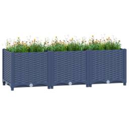 Berkfield Home Raised Bed 120x40x38 cm Polypropylene in Grey - Size: 120 x 40 x 38 cm - thumbnail 2