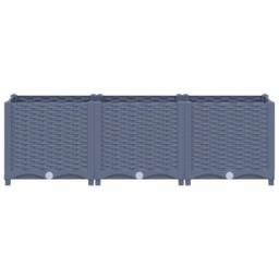 Berkfield Home Raised Bed 120x40x38 cm Polypropylene in Grey - Size: 120 x 40 x 38 cm - thumbnail 1