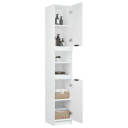 Berkfield Home Bathroom Cabinet White 32x34x188.5 cm Engineered Wood - thumbnail 6
