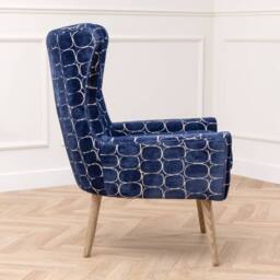 Voyage Maison Oswald Velvet Chair in Blue - thumbnail 8