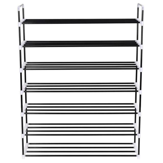 Berkfield Home Shoe Rack with 7 Shelves Metal & Plastic Black - image 1