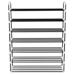 Berkfield Home Shoe Rack with 7 Shelves Metal & Plastic Black