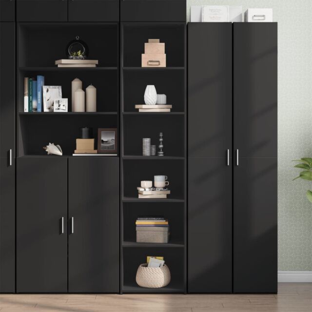 Berkfield Home Highboard Black 45x41x185 cm Engineered Wood - Size: 45 x 41 x 185 cm - image 1