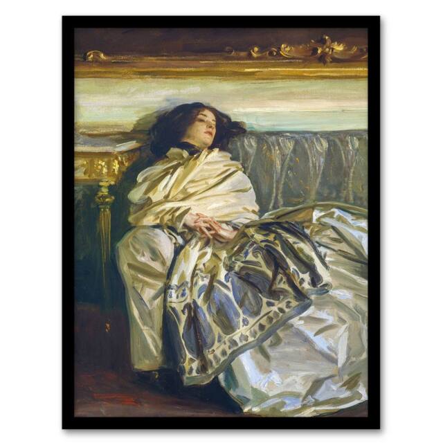Artery8 Nonchaloir Reclined Portrait Sargent Framed Wall Art Print - Size: A4 - image 1