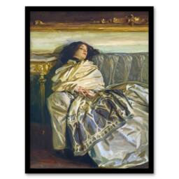 Artery8 Nonchaloir Reclined Portrait Sargent Framed Wall Art Print - Size: A4 - thumbnail 1