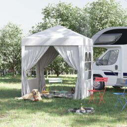 OUTSUNNY 2mx2m Pop Up Gazebo Party Tent Canopy Marquee with Storage Bag in White