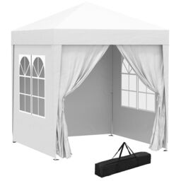 OUTSUNNY 2mx2m Pop Up Gazebo Party Tent Canopy Marquee with Storage Bag in White - thumbnail 2