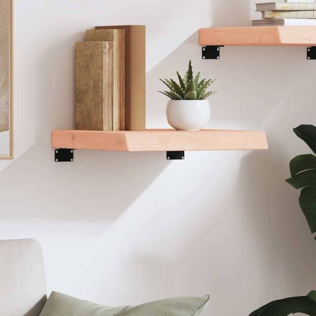 Berkfield Home Wall Shelf 40x40x(2-6) cm Untreated Solid Wood Oak in Light Tan - image 1