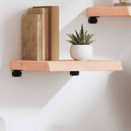 Berkfield Home Wall Shelf 40x40x(2-6) cm Untreated Solid Wood Oak in Light Tan - thumbnail 2