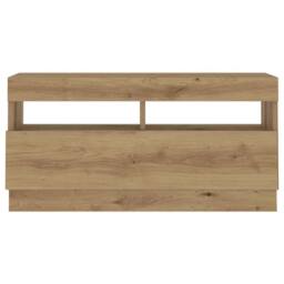Berkfield Home TV Cabinet with LED Lights Artisan Oak 260x35x40 cm Engineered Wood in Brown - Size: 260 x 35 x 40 cm - thumbnail 7