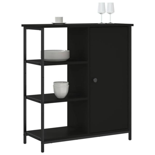 Berkfield Home Sideboard Black 70x30x80 cm Engineered Wood - Size: 70 x 30 x 80 cm - image 1