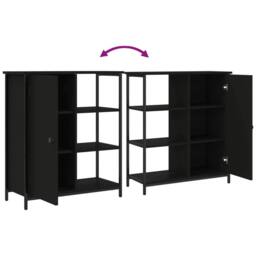 Berkfield Home Sideboard Black 70x30x80 cm Engineered Wood - Size: 70 x 30 x 80 cm - thumbnail 9