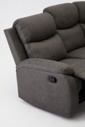 Home Detail Selby 5 Seater Corner L-Shaped Manual Recliner Sofa Grey Faux Leather - thumbnail 5