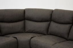 Home Detail Selby 5 Seater Corner L-Shaped Manual Recliner Sofa Grey Faux Leather - thumbnail 4