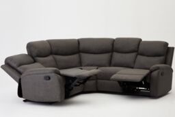 Home Detail Selby 5 Seater Corner L-Shaped Manual Recliner Sofa Grey Faux Leather - thumbnail 3
