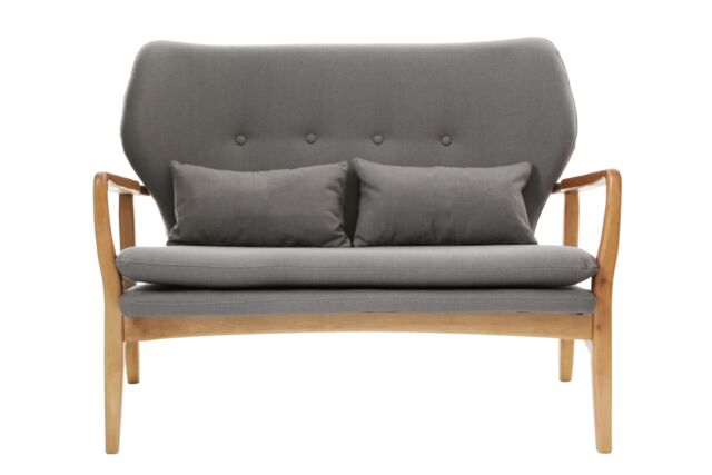 Orsina Grey Sofa With Birchwood Frame, Comfy Fabric Seat, Easy to Clean Buttoned Sofa, Long-lasting Small Sofa - image 1