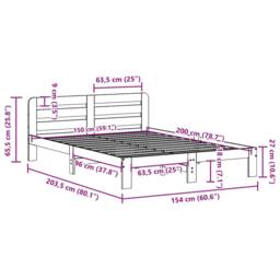 Berkfield Home Decorative Bed Frame without Mattress White 150x200 cm King Size - thumbnail 9