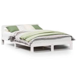 Berkfield Home Decorative Bed Frame without Mattress White 150x200 cm King Size - thumbnail 3