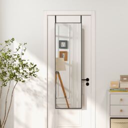 Costway 2 IN1 Full Length Mirror Over the Door Dressing Mirror Wall Mounted Mirror in Black - thumbnail 3