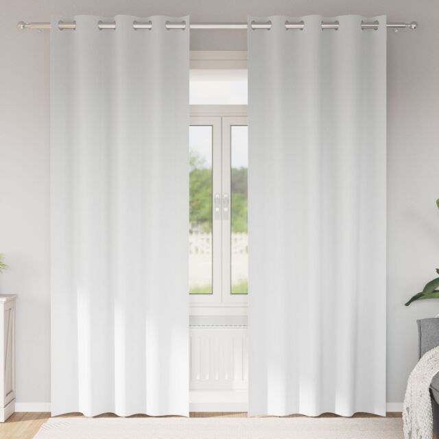Berkfield Home Curtains with Curtains 2 pcs Pure white 260 x 140 cm Polyester - image 1