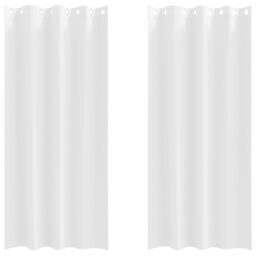 Berkfield Home Curtains with Curtains 2 pcs Pure white 260 x 140 cm Polyester - thumbnail 2