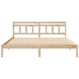 Berkfield Home with Headboard Brown 180 x 200 cm Pine wood in Beige - thumbnail 6