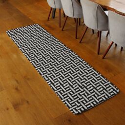 Benjamin Tate Design Woven Pattern Runner Rug in Natural - Size: 67 cm x 230 cm - thumbnail 2