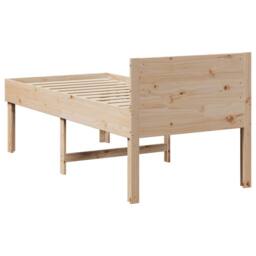 Berkfield Home Decorative Bed Frame without Mattress 90x190 cm Single Solid Wood Pine in Light Tan - thumbnail 6