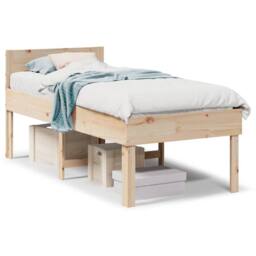 Berkfield Home Decorative Bed Frame without Mattress 90x190 cm Single Solid Wood Pine in Light Tan - thumbnail 3