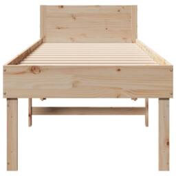 Berkfield Home Decorative Bed Frame without Mattress 90x190 cm Single Solid Wood Pine in Light Tan - thumbnail 4