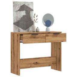 Berkfield Home Console Table Artisan Oak 90x36x75 cm Engineered Wood in Brown - Size: 90 x 36 x 75 cm - thumbnail 1
