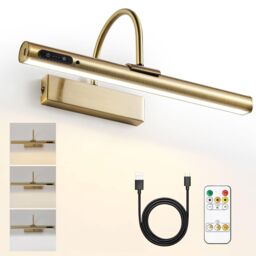 Harper Living Men's Picture light for Wall Antique Brass, Magnetic Battery-Operated Wall Lights in Gold - thumbnail 1