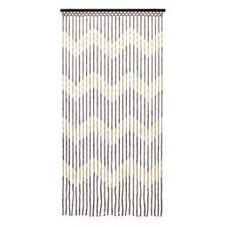 JVL Provence Door Curtain - Zig Zag in Light Brown - Size: 90 cm width x 175 cm drop - thumbnail 1