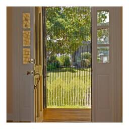 JVL Provence Door Curtain - Zig Zag in Light Brown - Size: 90 cm width x 175 cm drop - thumbnail 3
