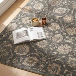 Livabliss Arda-Vintage Brown Grey Blue Traditional Boho Fringe Living Rug - Size: 153 cm x 220 cm - thumbnail 8