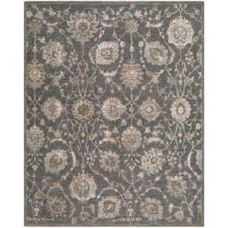 Livabliss Arda-Vintage Brown Grey Blue Traditional Boho Fringe Living Rug - Size: 153 cm x 220 cm - thumbnail 2