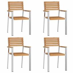 Berkfield Home 5 Piece Garden Dining Set Solid Wood Teak in Brown - thumbnail 6