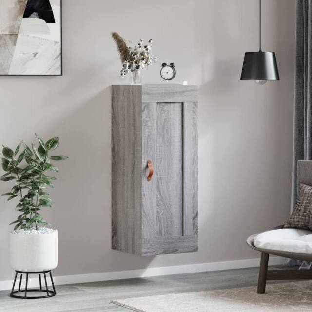 Berkfield Home Wall Mounted Cabinet Grey Sonoma 34.5x34x90 cm Engineered Wood - image 1