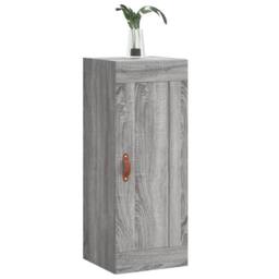 Berkfield Home Wall Mounted Cabinet Grey Sonoma 34.5x34x90 cm Engineered Wood - thumbnail 4