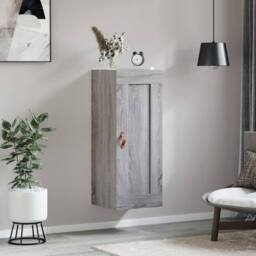 Berkfield Home Wall Mounted Cabinet Grey Sonoma 34.5x34x90 cm Engineered Wood